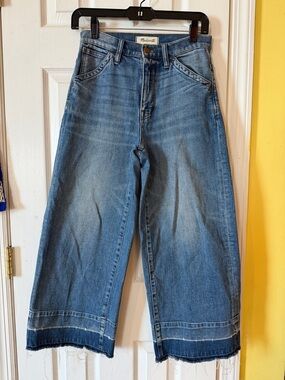Madewell Wide Leg Crop Denim Jeans Size 26 - Blue Wash